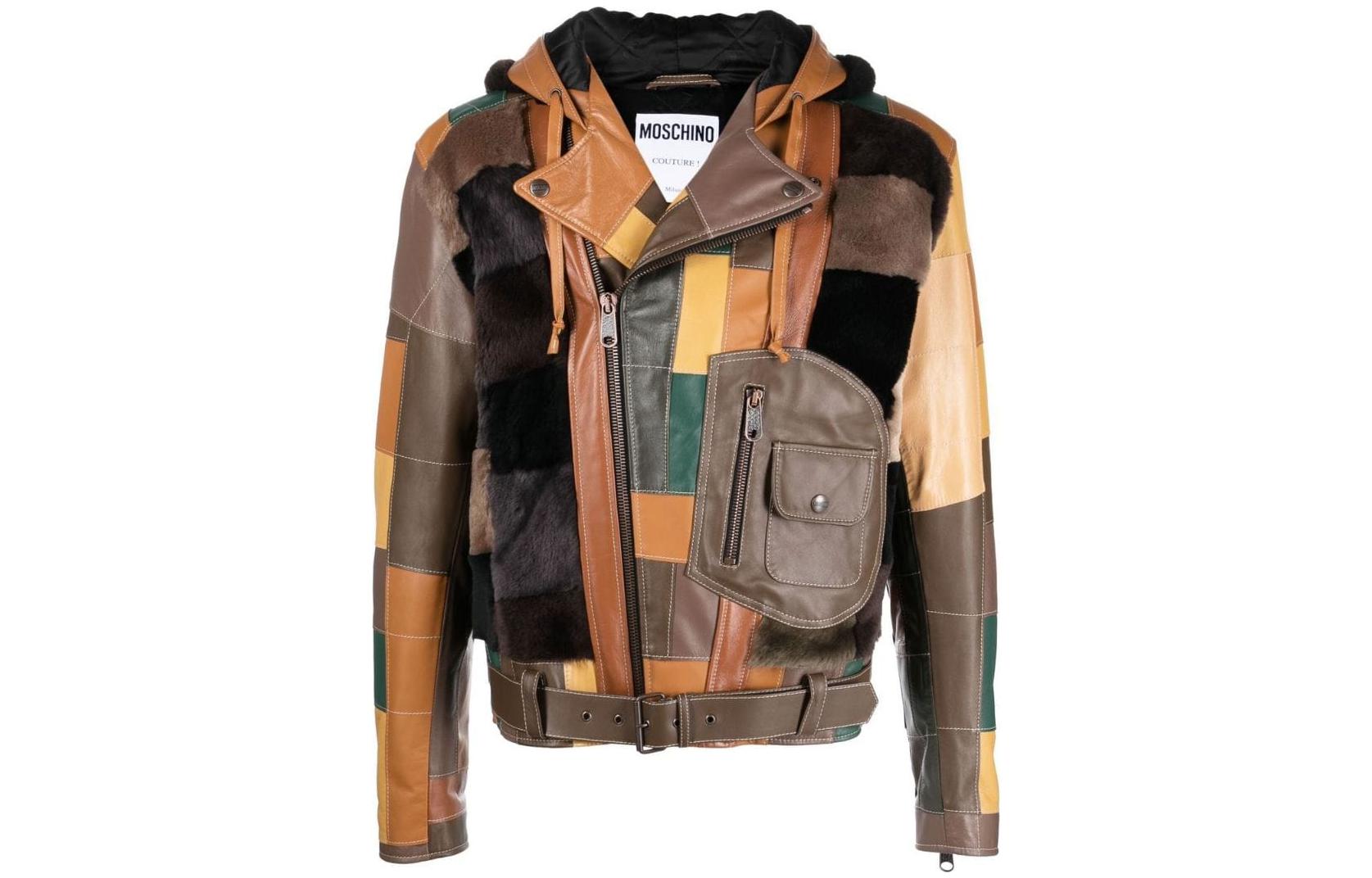 MOSCHINO FW22 Patchwork Multicolor Hoodie Jacket Multicolor A370170711888