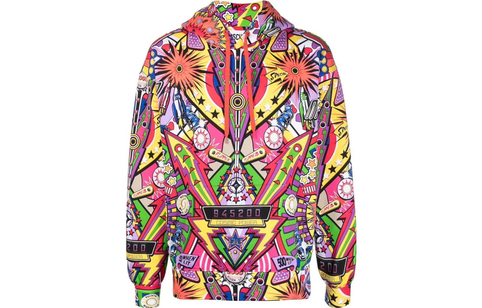 MOSCHINO FW22 Pinball Print Hoodie Multicolor Long Sleeve J1715-0227-2888
