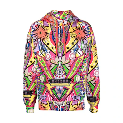 MOSCHINO FW22 Pinball Print Hoodie Multicolor Long Sleeve J1715-0227-2888