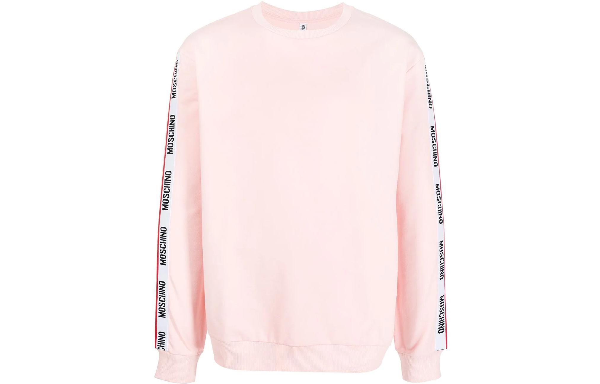MOSCHINO FW22 Pink Embroidered Logo Crewneck Long Sleeve Sweatshirt A170681020227