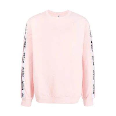 MOSCHINO FW22 Pink Embroidered Logo Crewneck Long Sleeve Sweatshirt A170681020227