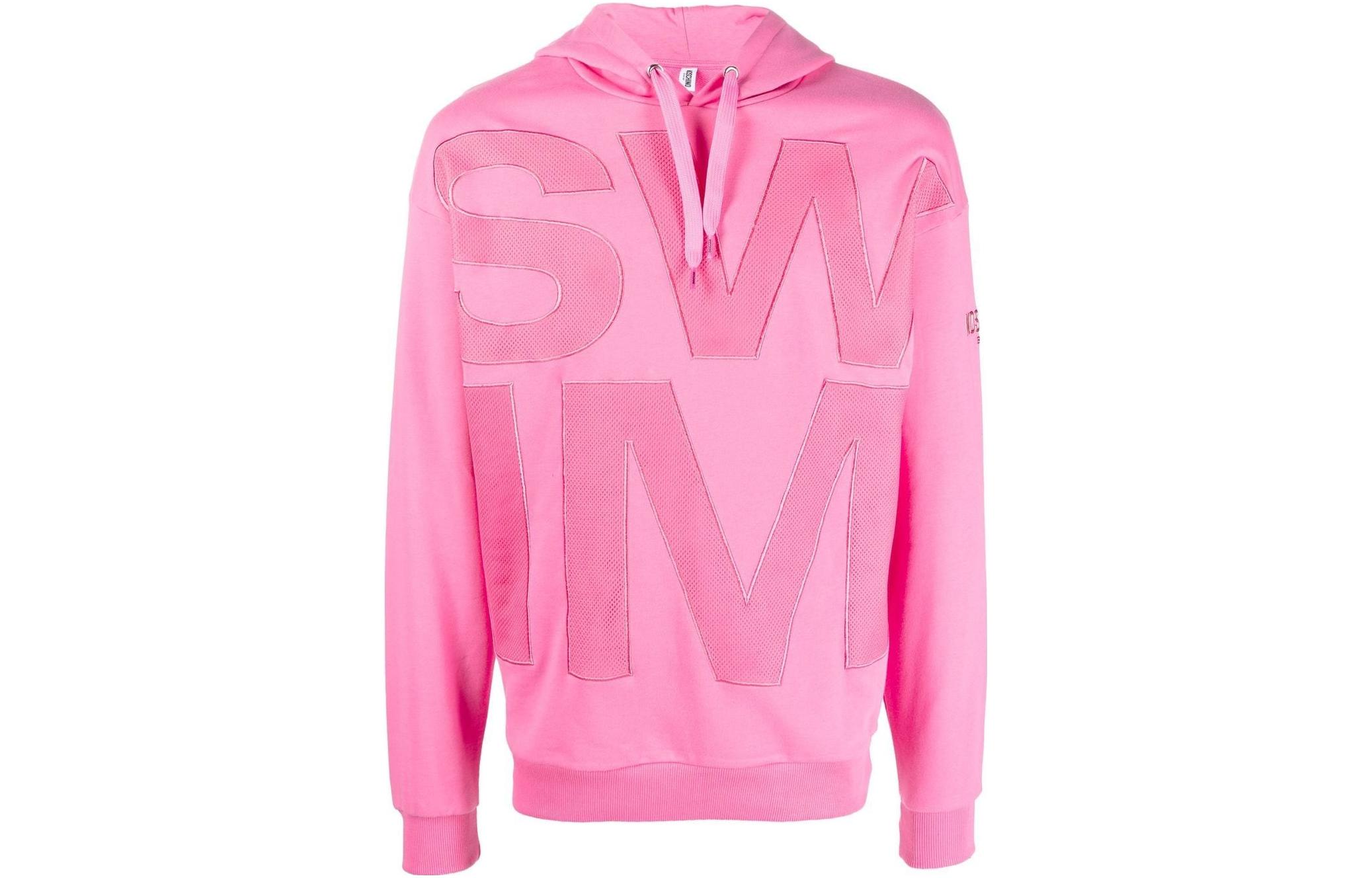 MOSCHINO FW22 Pink Hoodie with Patchwork for Men A1707-2322-0208