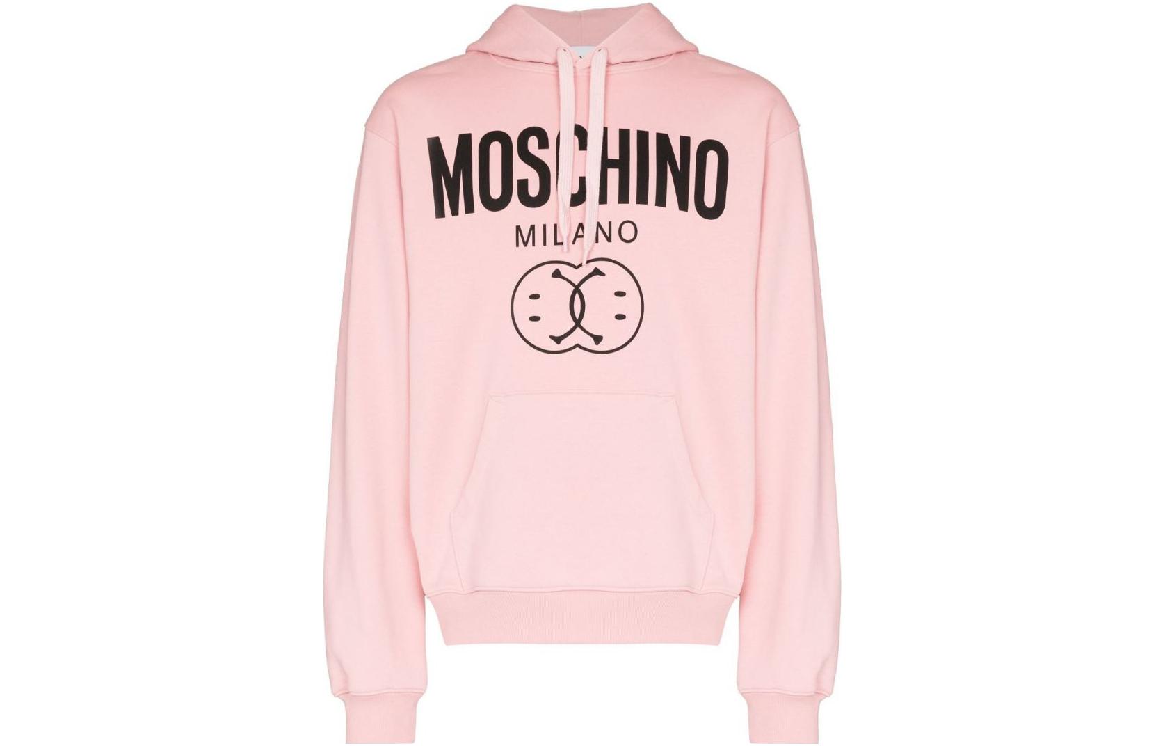 MOSCHINO FW22 Pink Logo Print Pullover Hoodie J17107028J118