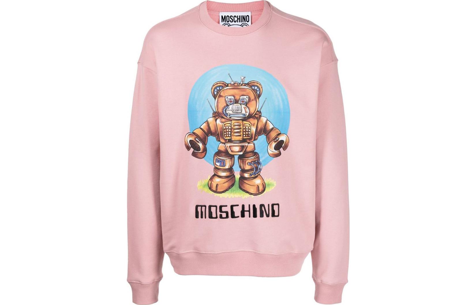 Moschino FW22 Pink Long-Sleeve Printed Casual Sweatshirt V1727-7028-1187