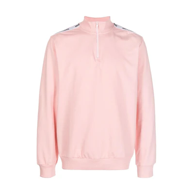 MOSCHINO FW22 Pink Solid Color Zip Pullover Sweatshirt A1720-8102-0227