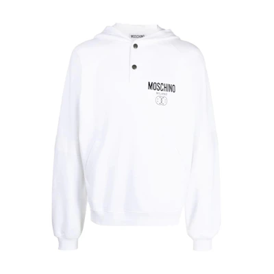 MOSCHINO FW22 Pullover Hoodie White with Letter Logo Design J1711-7028-2001