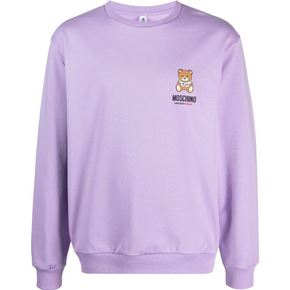 MOSCHINO FW22 Purple Cartoon Letter Print Crewneck Sweatshirt A1719-8104-0247