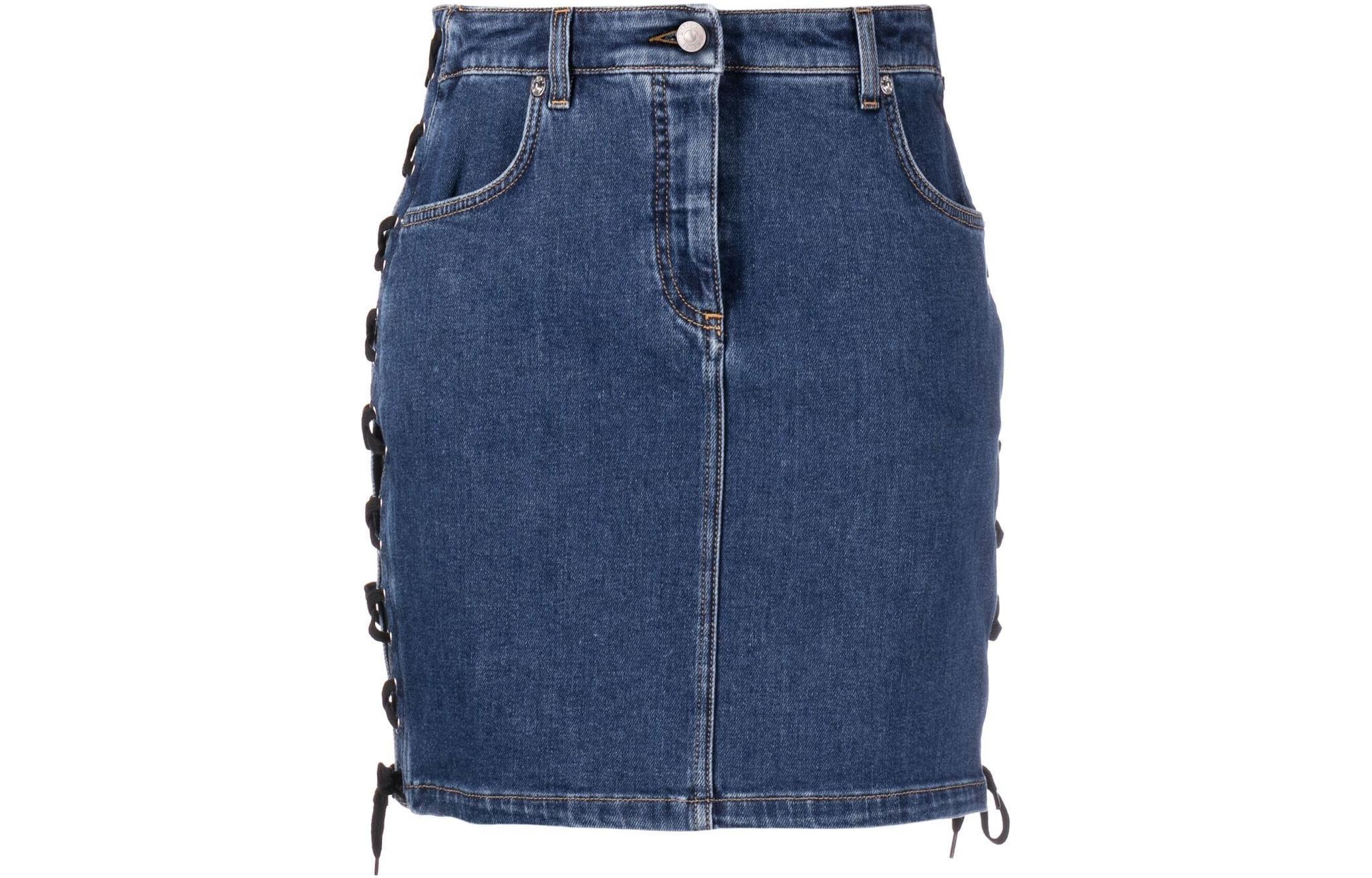 Order MOSCHINO 男士 FW22 藍色中腰綁帶純色牛仔裙 A0132-5522-0290