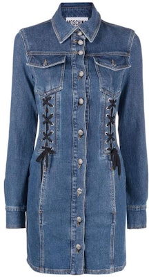 MOSCHINO FW22 經典牛仔長袖襯衫連衣裙 藍色 A0459-5522-0290 Buy MOSCHINO FW22 經典牛仔長袖襯衫連衣裙 藍色 A0459-5522-0290