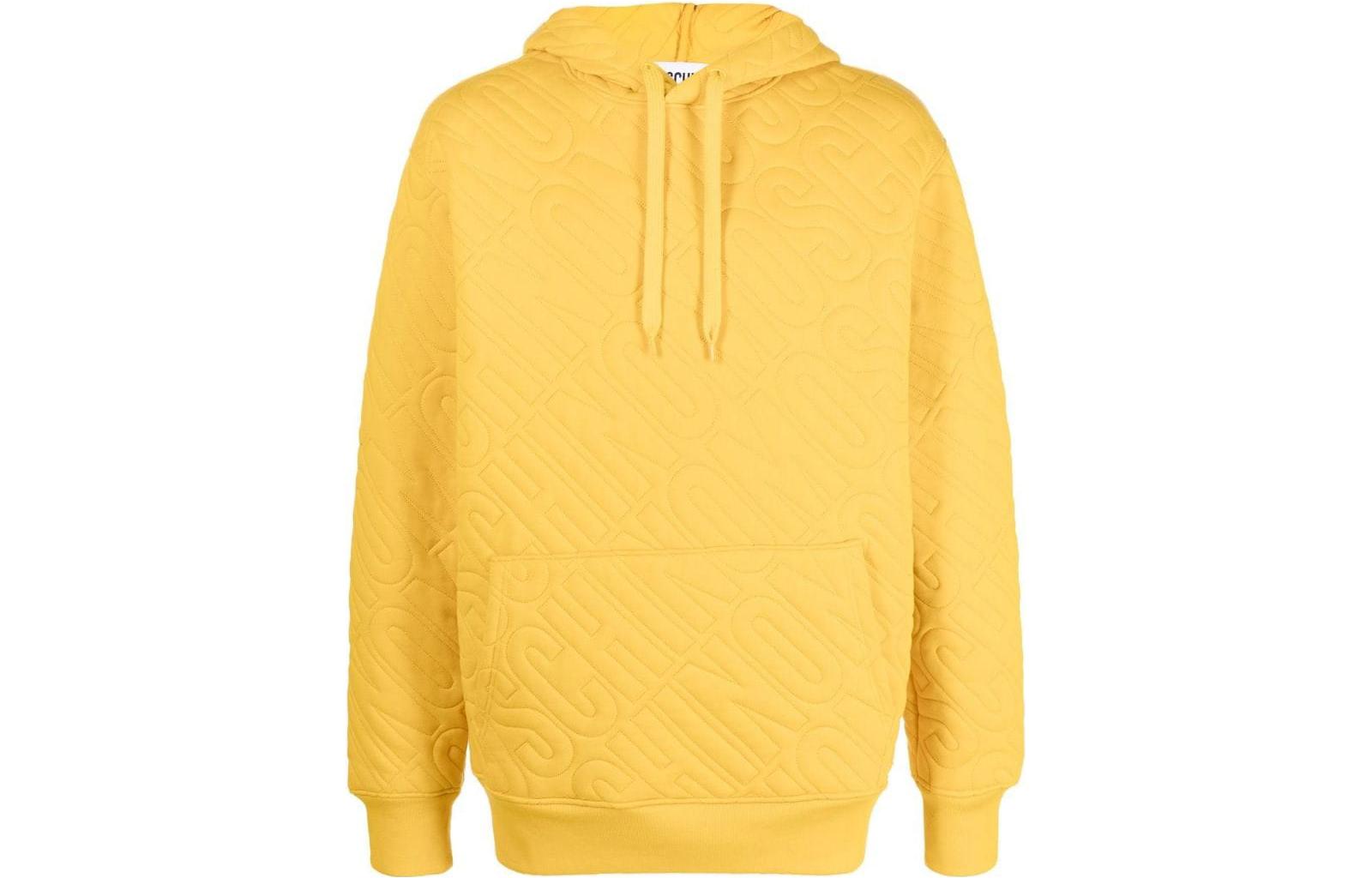 MOSCHINO FW22 Solid Logo Embroidered Drawstring Hoodie Yellow () A172870281028