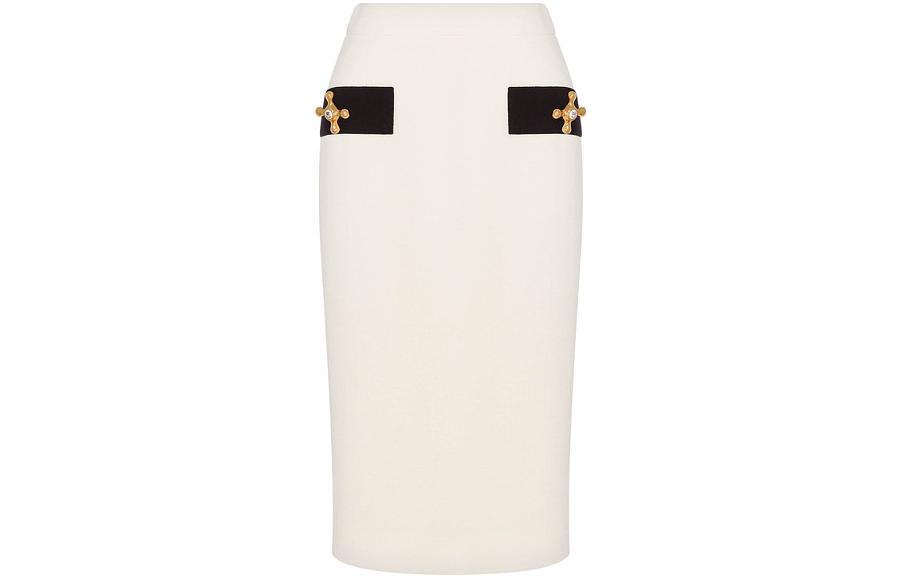 Order MOSCHINO FW22純白中長直裙. AEF222D-J01015418