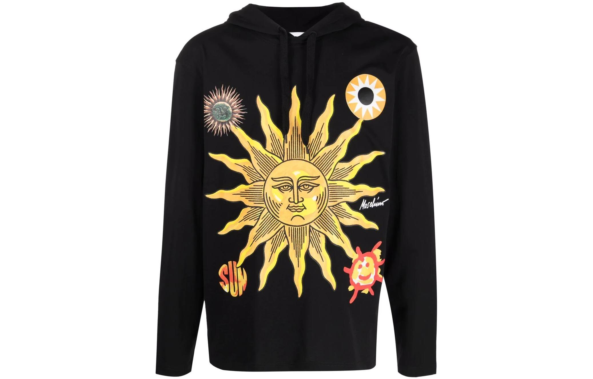 MOSCHINO FW22 Sun Print Hoodie Black A1209-2041-1555
