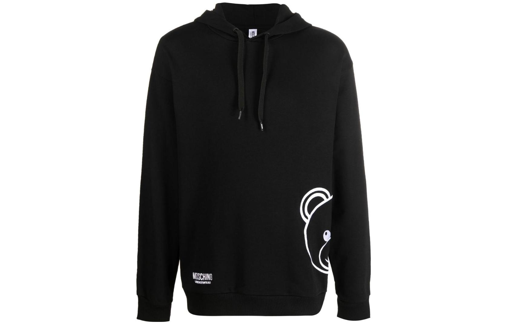 MOSCHINO FW22 Teddy Bear Embroidered Hoodie Black () A1711812100555