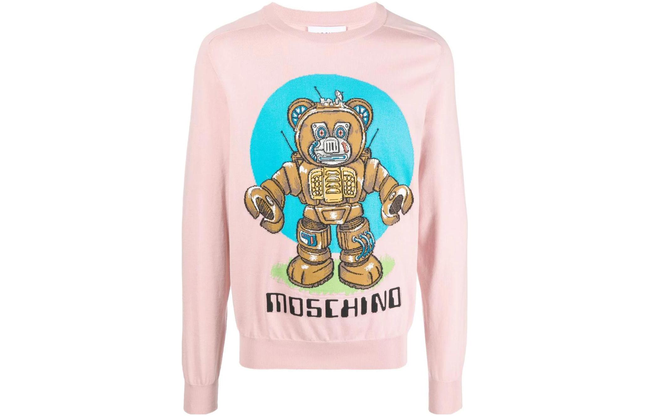 MOSCHINO FW22 Teddy Bear Print Crewneck Sweatshirt Pink - Fashion V0920-7001-1187