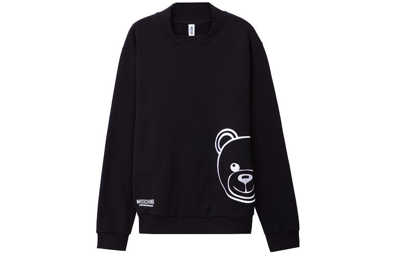 MOSCHINO FW22 Teddy Bear Print Crewneck Sweatshirt Black A1721-8121-1555