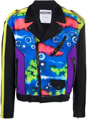 モスキーノ FW22 タイダイ柄 フローラルスタイル バイカージャケット A0623-2012-1888 Buy モスキーノ FW22 タイダイ柄 フローラルスタイル バイカージャケット A0623-2012-1888