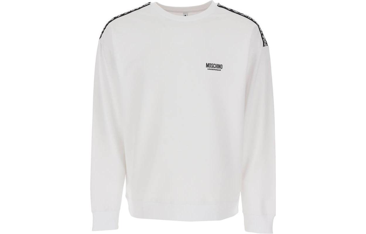 MOSCHINO FW22 White Crewneck Sweatshirt with Embroidered Logo A1716-8120-0001
