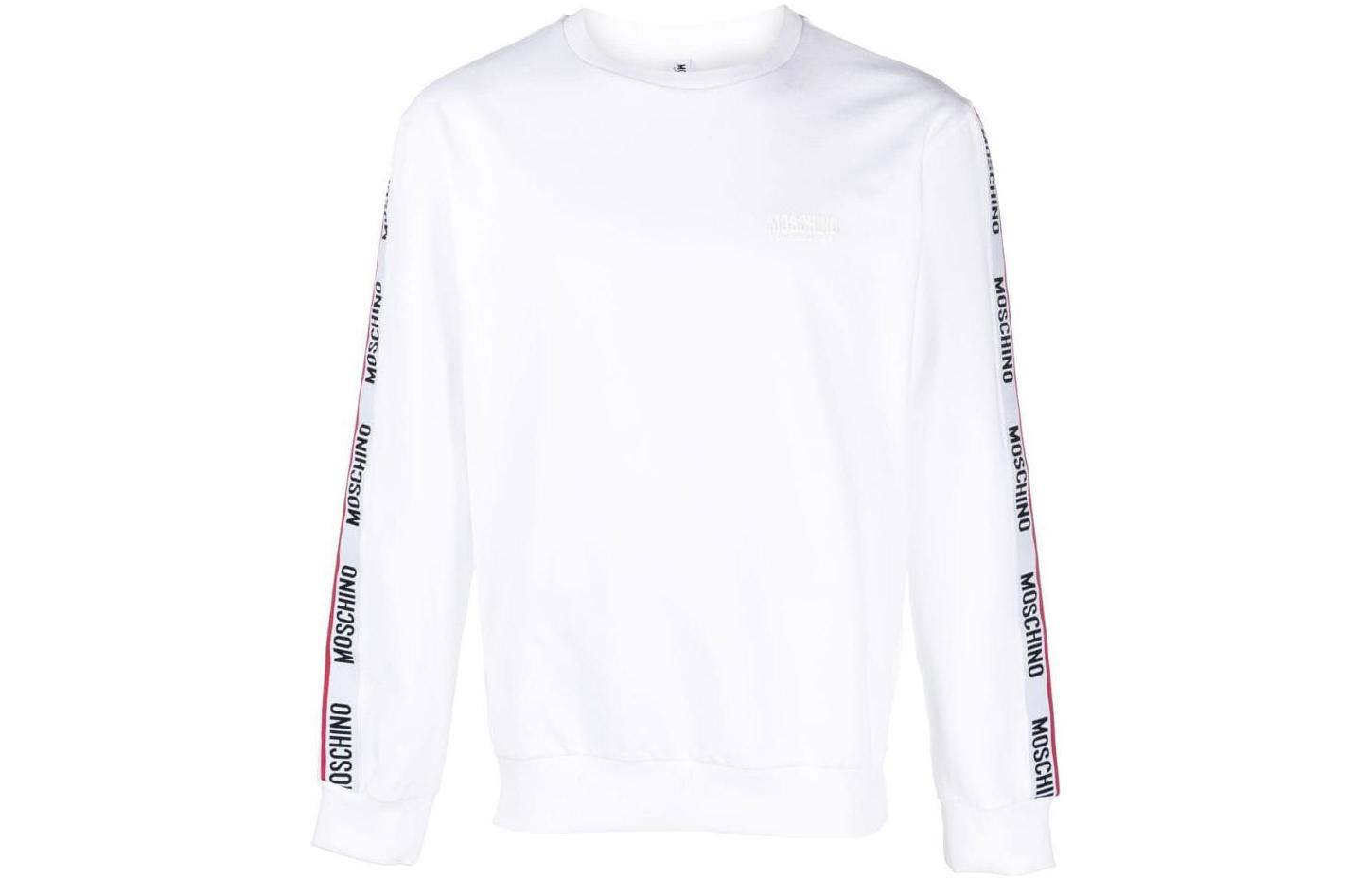MOSCHINO FW22 White Logo Band Long Sleeve Sweatshirt A170181040001