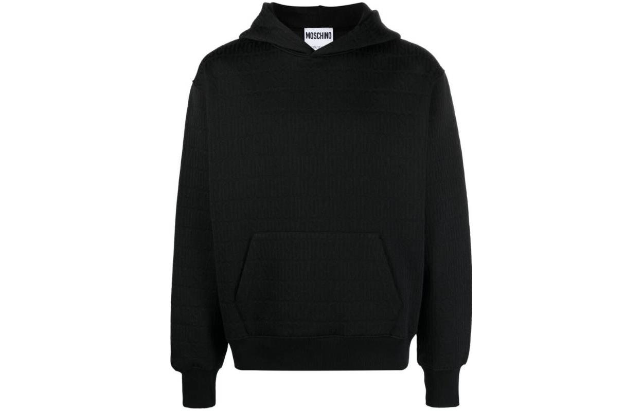 MOSCHINO FW23 Black Logo Hoodie Long Sleeve 7629A-1704-0555