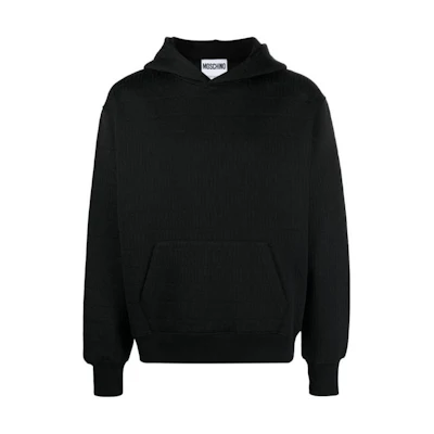 MOSCHINO FW23 Black Logo Hoodie Long Sleeve 7629A-1704-0555