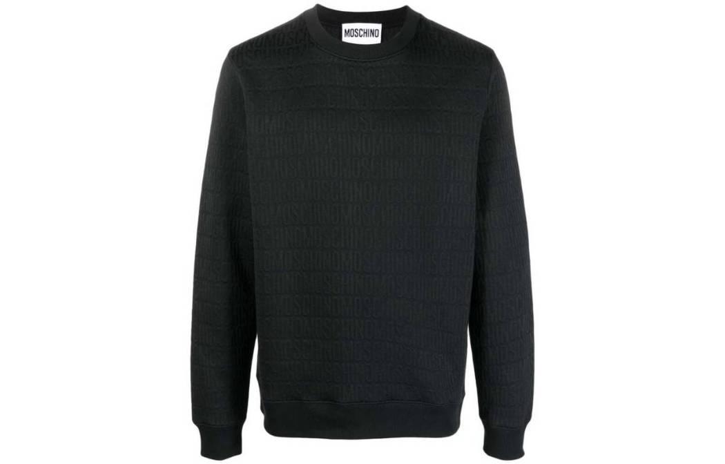 MOSCHINO FW23 Black Pullover Crewneck Sweatshirt Long Sleeve A7629-1703-0555
