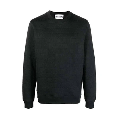 MOSCHINO FW23 Black Pullover Crewneck Sweatshirt Long Sleeve A7629-1703-0555