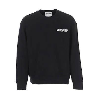 MOSCHINO FW23 Black Solid Color Casual Pullover Sweatshirt A172270271555black