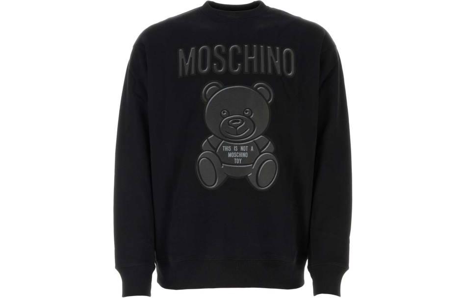 MOSCHINO FW23 Black Teddy Bear Graphic Crewneck Sweatshirt V17137-0281-555