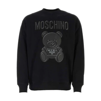 MOSCHINO FW23 Black Teddy Bear Graphic Crewneck Sweatshirt V17137-0281-555