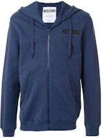MOSCHINO FW23 Blue Letter Print Zip-Up Hoodie Jacket A1710-2027-1342 MOSCHINO FW23 Blue Letter Print Zip-Up Hoodie Jacket A1710-2027-1342