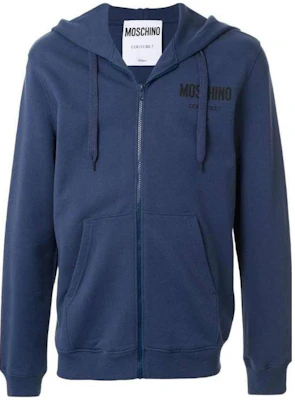 MOSCHINO FW23 Blue Letter Print Zip-Up Hoodie Jacket A1710-2027-1342 Buy MOSCHINO FW23 Blue Letter Print Zip-Up Hoodie Jacket A1710-2027-1342