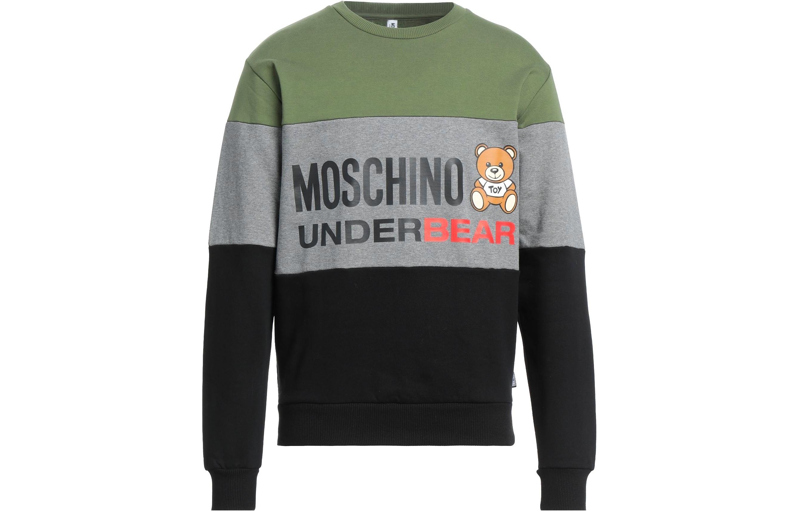 MOSCHINO FW23 Colorblock Logo Print Crewneck Sweatshirt Men’s Multicolor T1709-8126-1430