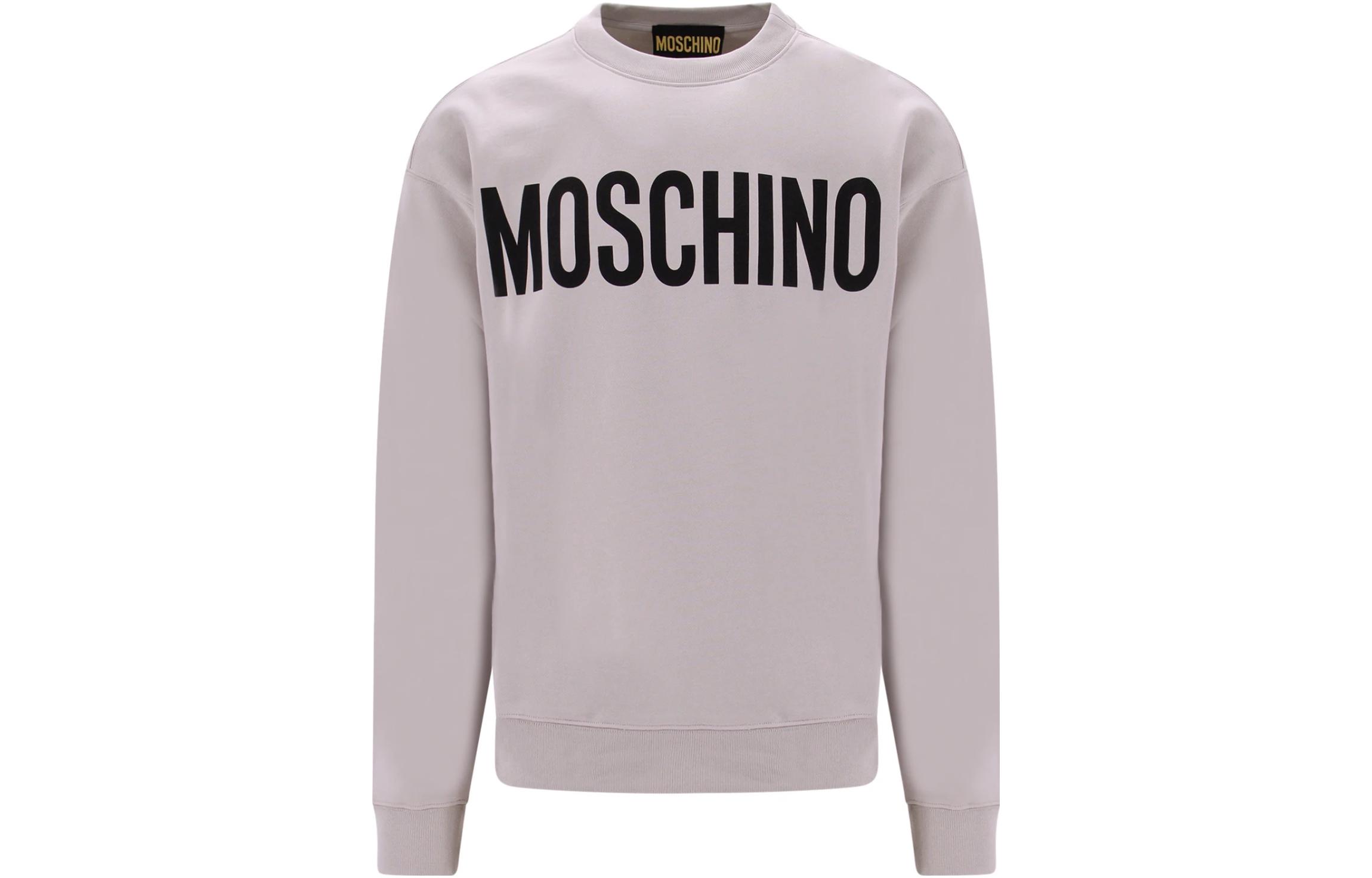 MOSCHINO FW23 Grey Long-Sleeve Sweatshirt with Logo Print () A1701-7028-1484