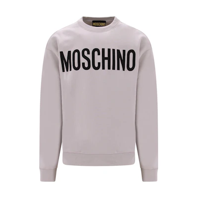 MOSCHINO FW23 Grey Long-Sleeve Sweatshirt with Logo Print () A1701-7028-1484