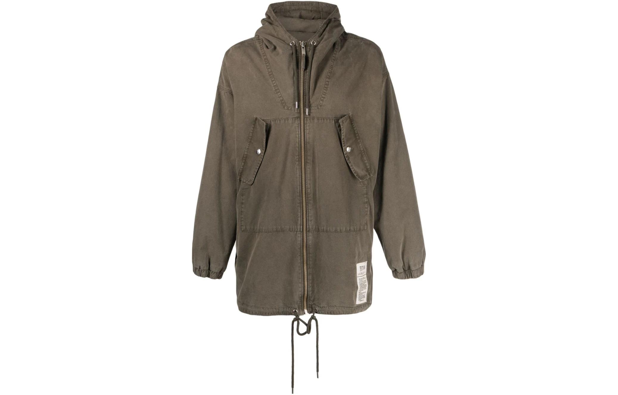 MOSCHINO FW23 Label Zipper Jacket Khaki Outerwear J062270230428