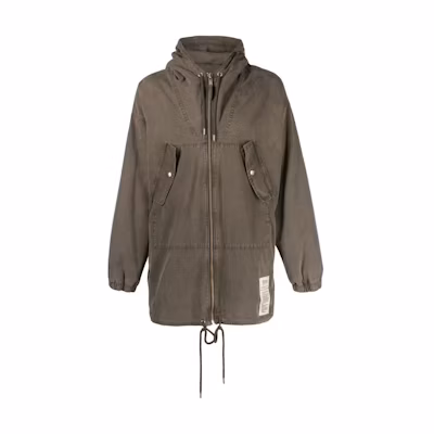 MOSCHINO FW23 Label Zipper Jacket Khaki Outerwear J062270230428