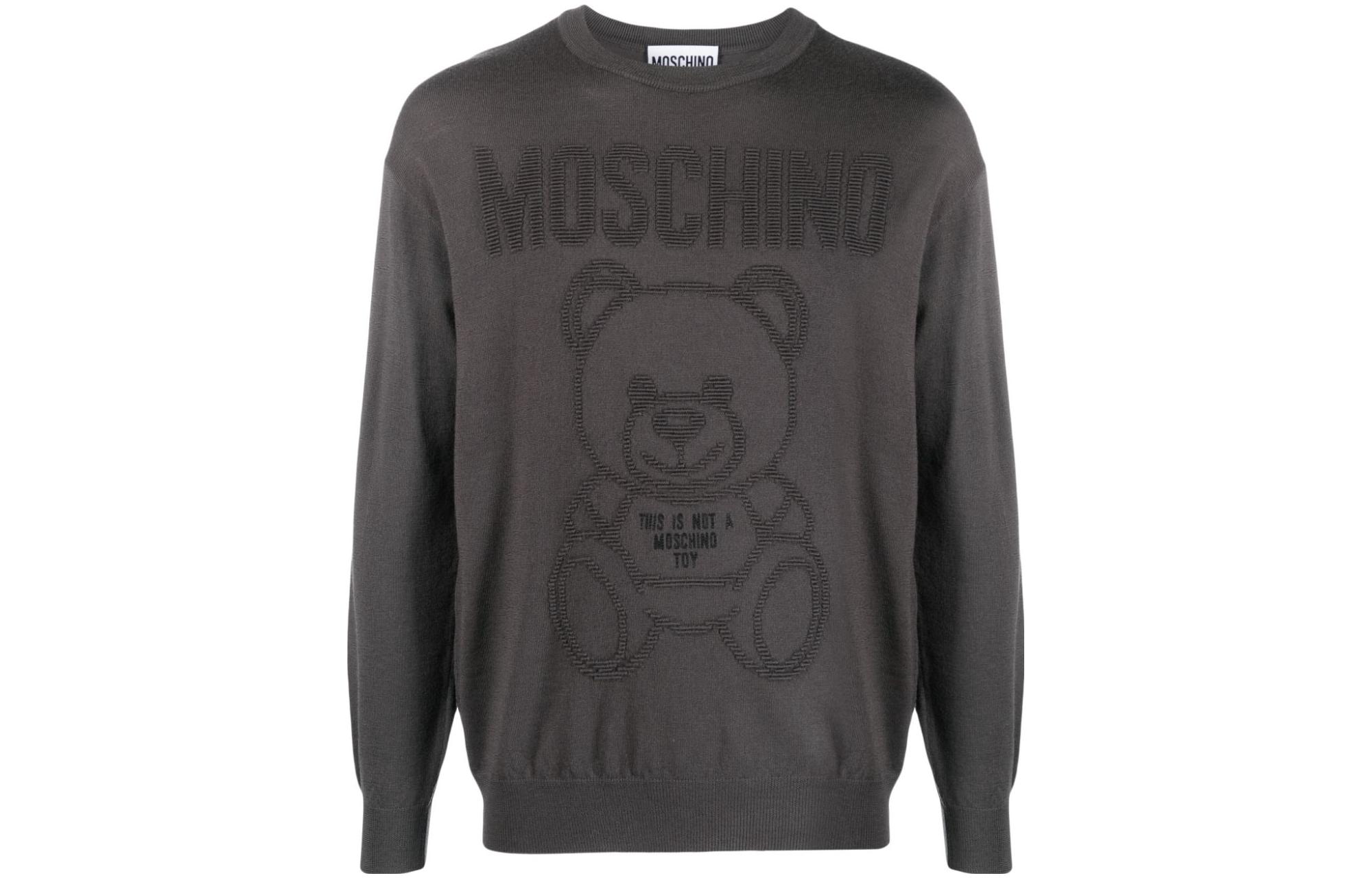 MOSCHINO FW23 Letter Pattern Crewneck Sweatshirt Dark Gray V0908-7000-0517