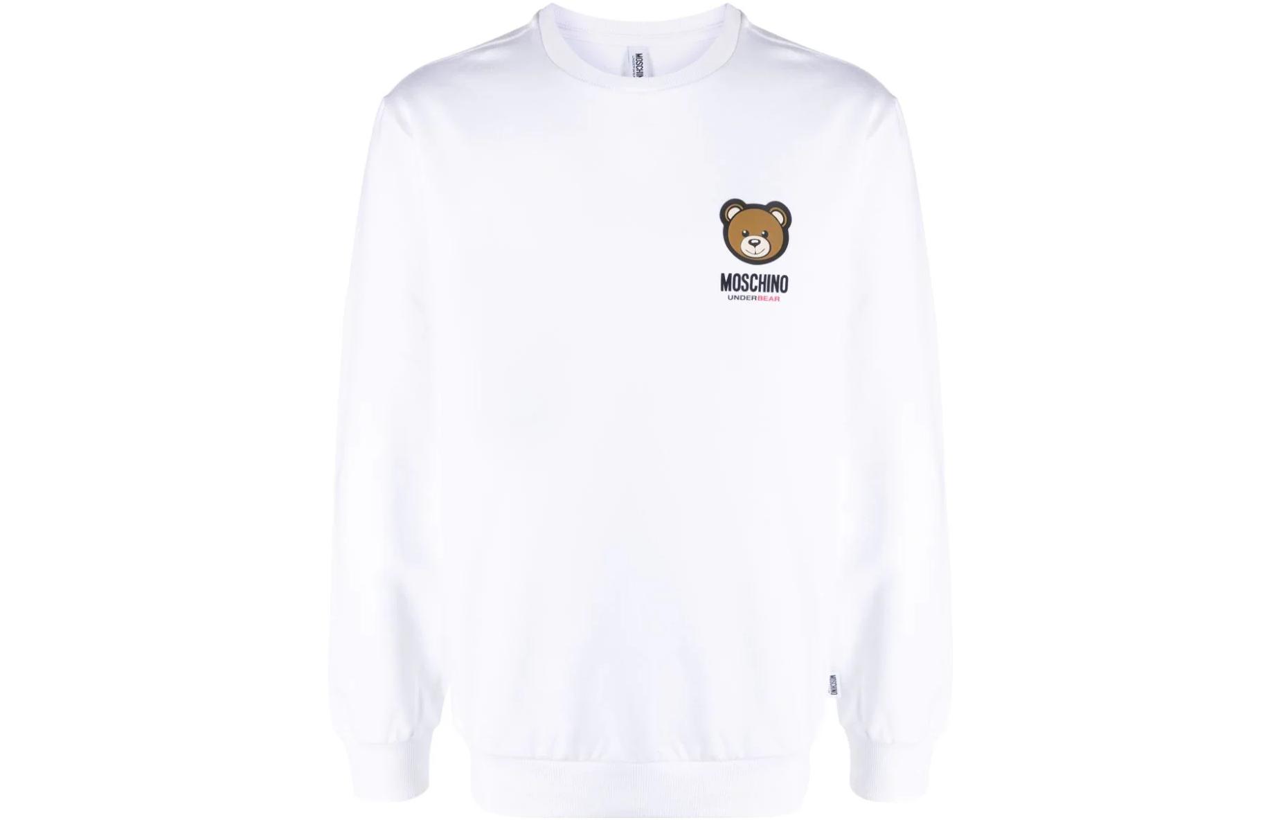 MOSCHINO FW23 Teddy Bear Graphic Logo Crewneck Sweatshirt White () A1788-4413-0001