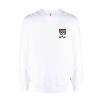 MOSCHINO FW23 Teddy Bear Graphic Logo Crewneck Sweatshirt White () A1788-4413-0001