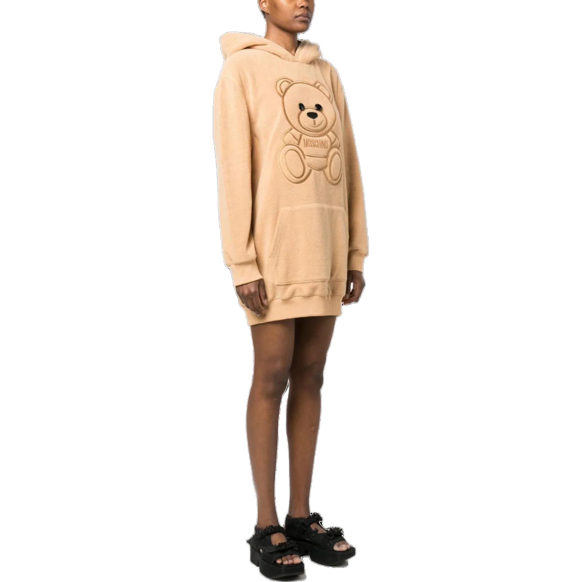 Purchase 모스키노 FW23 테디베어 후디 롱슬리브 미디 드레스 라이트 브라운. A0432-5526-1018