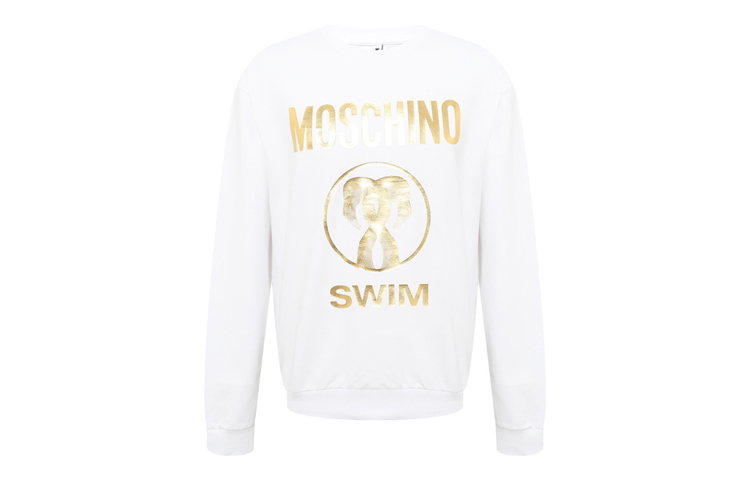 MOSCHINO Gold Print Sweatshirt Unisex White A1703-2308-0001