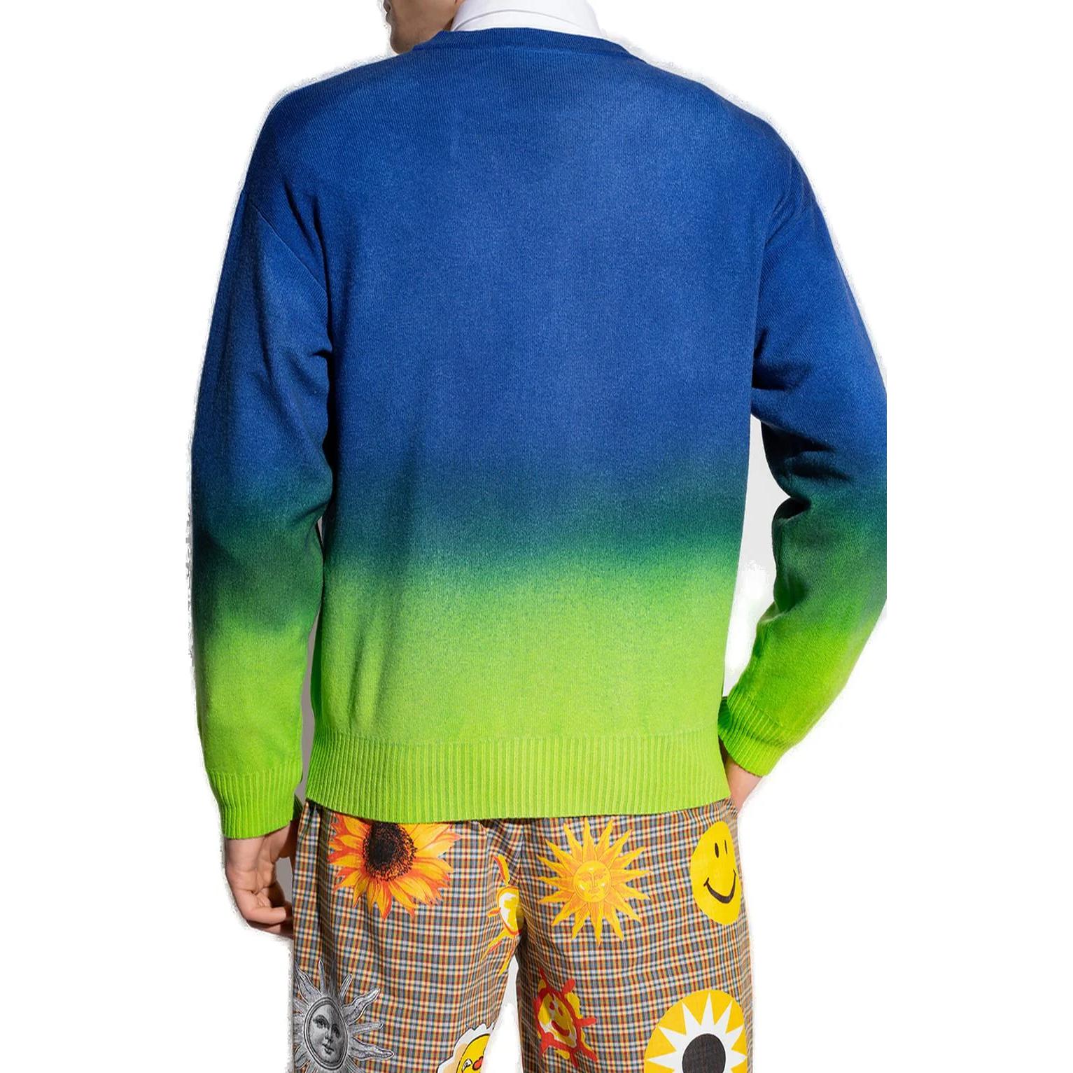 Shop Moschino 漸層字母笑臉標誌V領多色衛衣 J0922-2003-1419