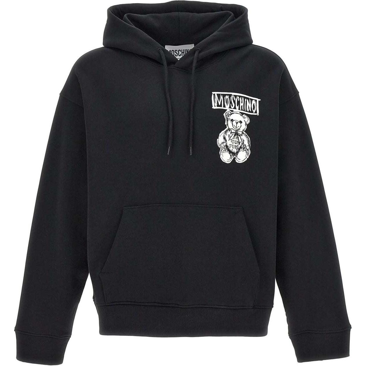 Moschino Graphic Print Black Hoodie Long Sleeve Sweatshirt V1725-7028-1555