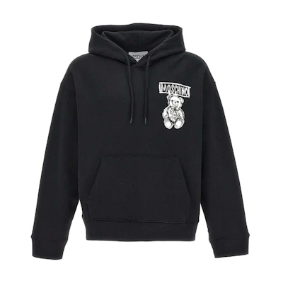 Moschino Graphic Print Black Hoodie Long Sleeve Sweatshirt V1725-7028-1555