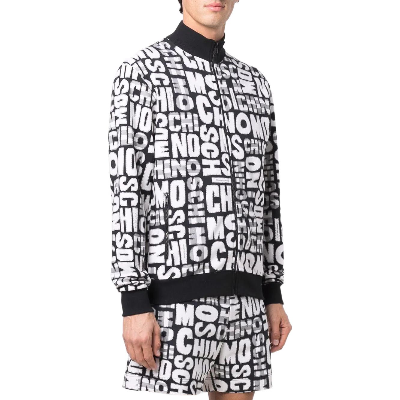 Shop Moschino Graphic Print Zip-Up Track Jacket A1711-8114-1555