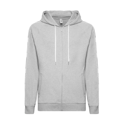 MOSCHINO Gray Hoodie with Logo Print and Zip-up Design A1707-8106-0489