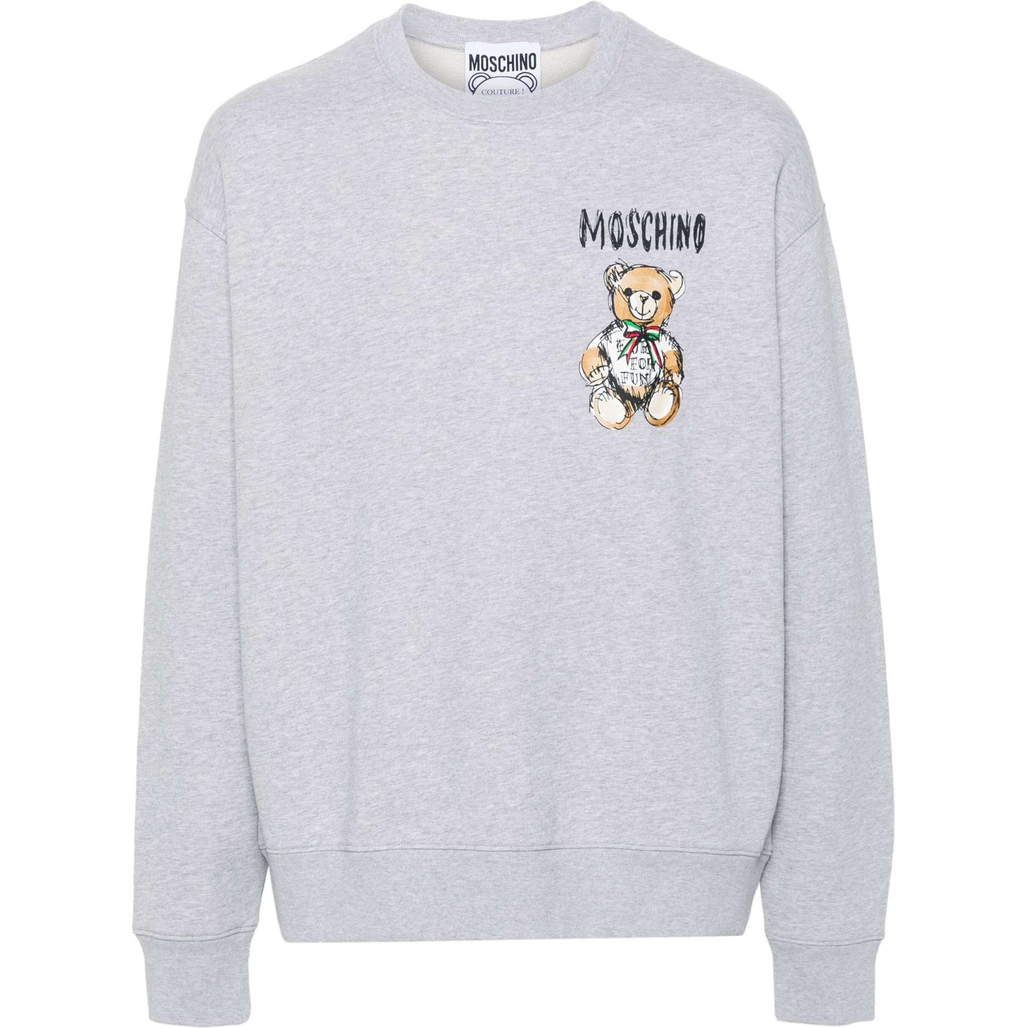 MOSCHINO Gray Textured Long-Sleeve Sweatshirt V171502281485