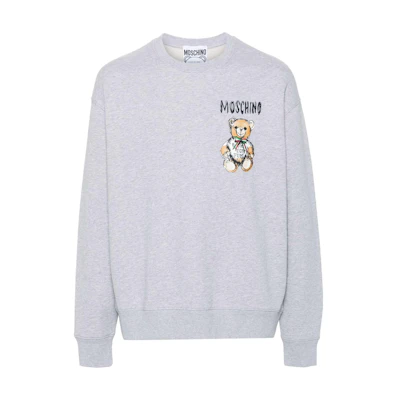 MOSCHINO Gray Textured Long-Sleeve Sweatshirt V171502281485