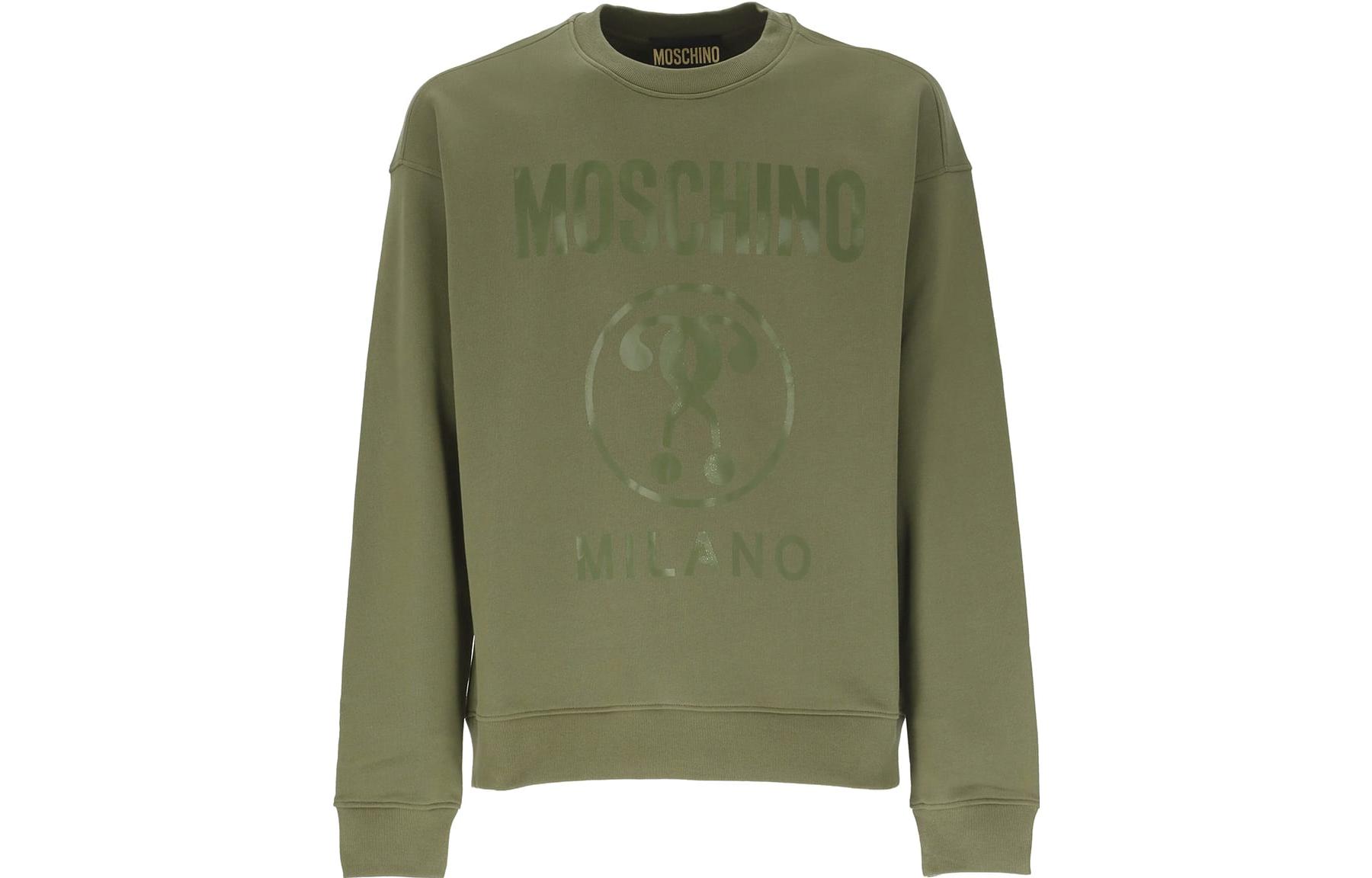 MOSCHINO Green Crewneck Sweatshirt with Letter Print 1702-7028-0427