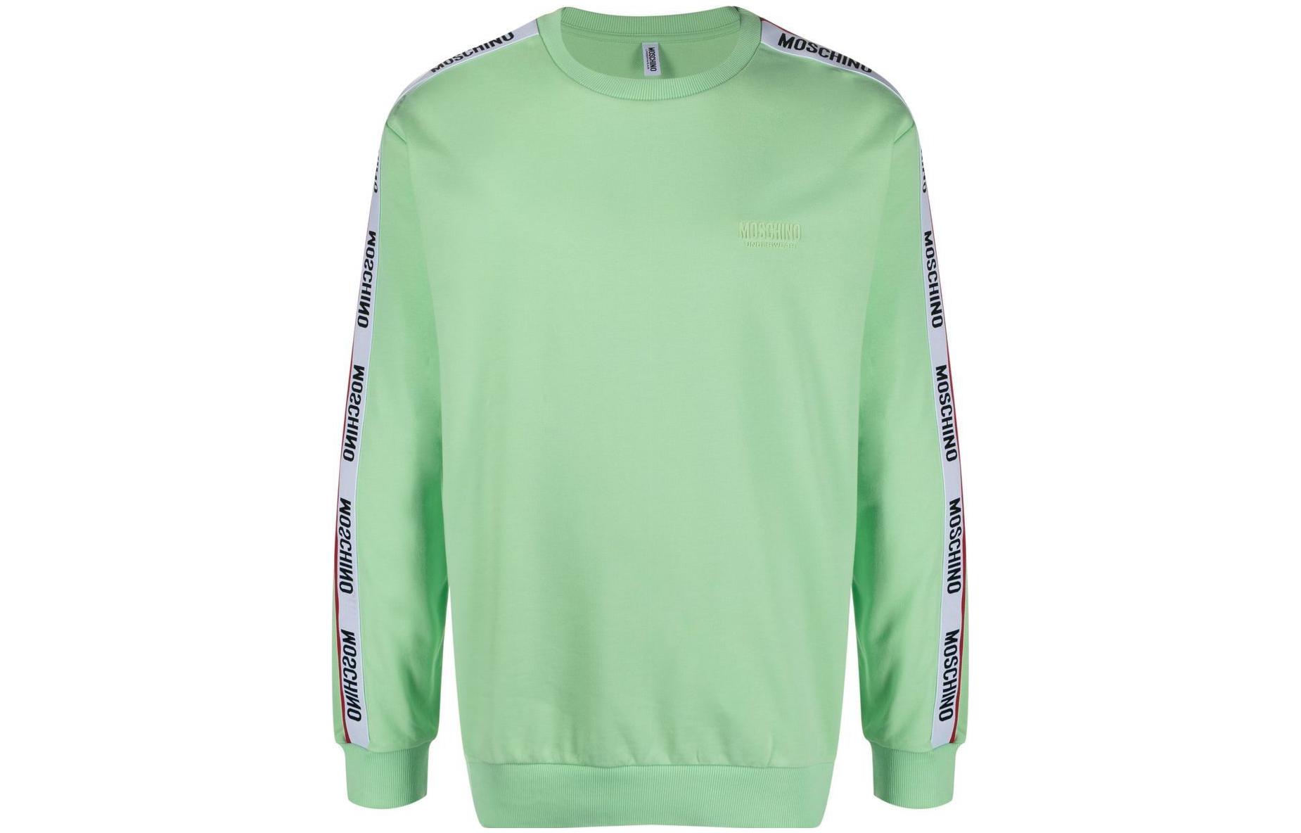 MOSCHINO Green Crewneck Sweatshirt with Logo Print V1781-4409-0449